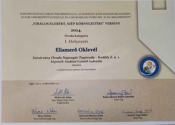 Virágos Egerért Pályázat